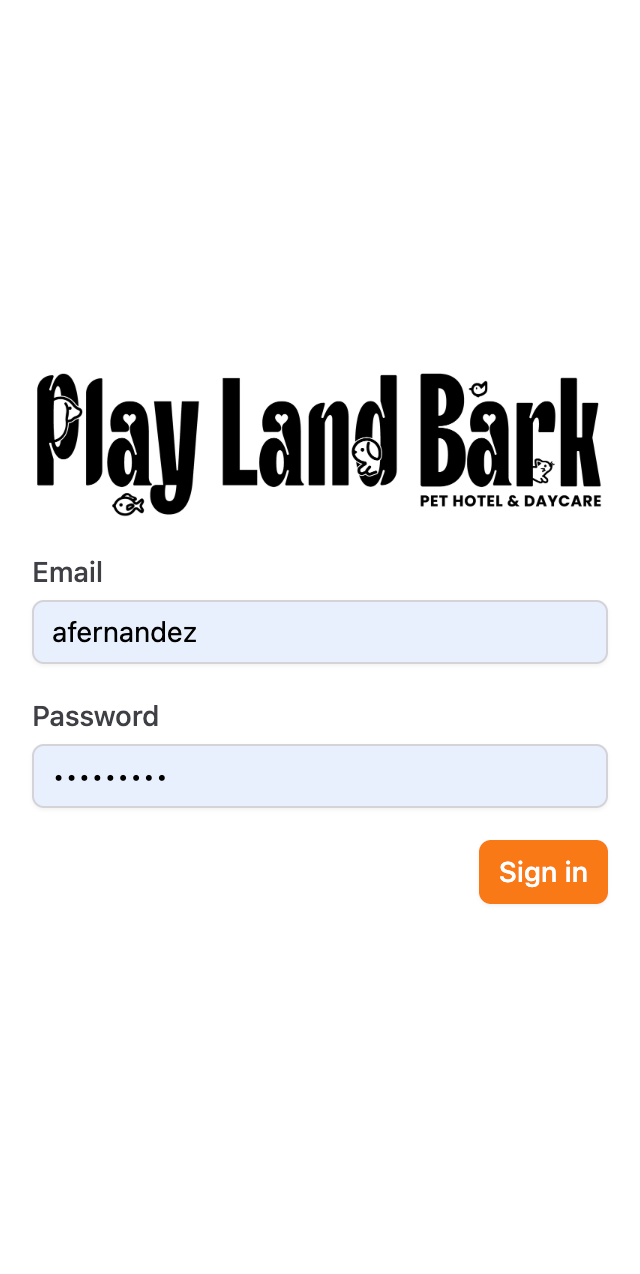Play Land Bark sign in